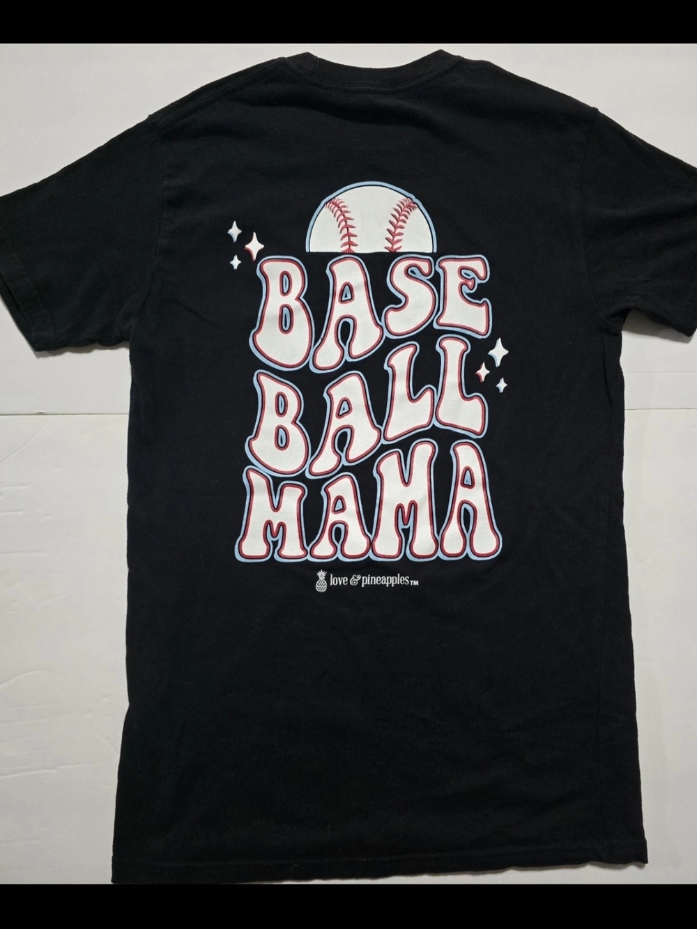 Baseball Mama Graphic Tee - Mama Love & Pineapples Size S Baseball Black